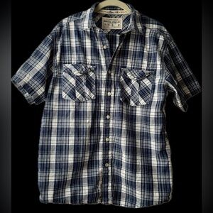 Nautica Jeans short-sleeve plaid shirt with snap pockets